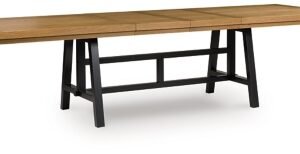 Galliden 84″-120″ Dining Extension Table, Black/Brown, Wood