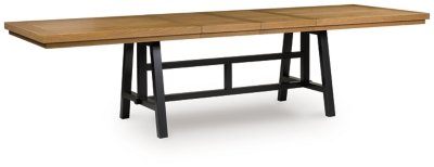 Galliden 84"-120" Dining Extension Table, Black/Brown, Wood