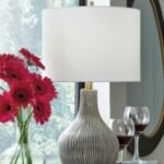 Judlen Table Lamp, Gray/Gold Finish