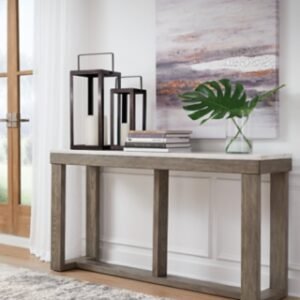 Loyaska Sofa Table, Brown/Ivory