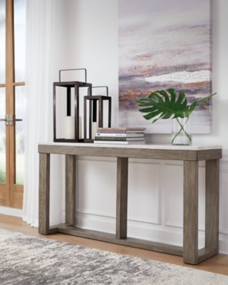 Loyaska Sofa Table, Brown/Ivory