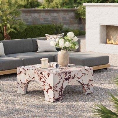 Modway Valen Outdoor Coffee Table, Red
