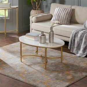 Page Coffee Table, White/Gold