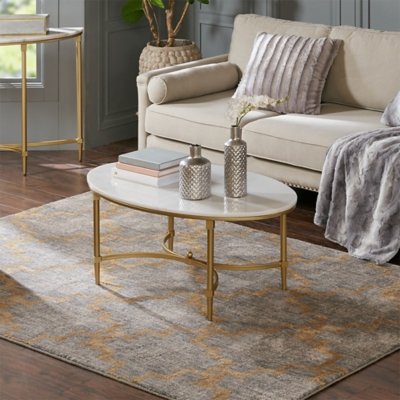 Page Coffee Table, White/Gold