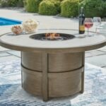Rainier Ranch Fire Pit Table, Beige