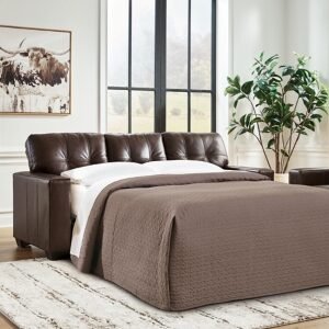 Santorine Leather Queen Sofa Sleeper Leather, Dark Brown