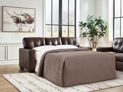 Santorine Leather Queen Sofa Sleeper Leather, Dark Brown