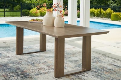 Serene Bay Outdoor Dining Table, Dark Brown