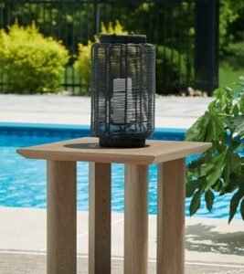 Serene Bay Outdoor End Table, Dark Brown