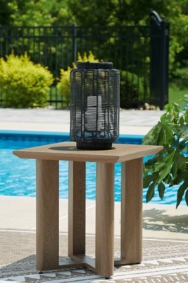Serene Bay Outdoor End Table, Dark Brown