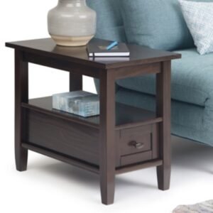 Simpli Home Warm Shaker Narrow Accent Side Table, Tobacco Brown