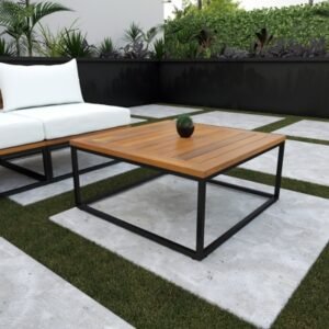 Southern Enterprises Furniture Keller Outdoor Coffee Table, Natural/Black