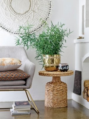 Storied Home 18" Accent Table, Natural