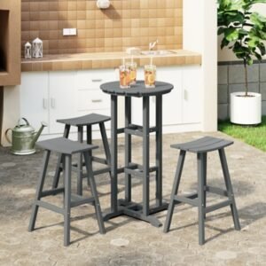 Westin Furniture Otto Outdoor Bar Table and 3 Bar Stools, Gray