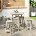 Westin Furniture Otto Outdoor Bar Table and 4 Bar Stools, Sand