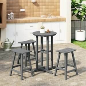 Westin Furniture Otto Outdoor Counter Height Bar Table and 3 Bar Stools, Gray