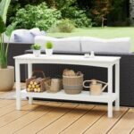 Westin Furniture Otto Outdoor Two Shelf Console Table, White
