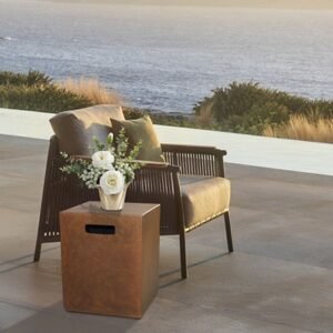 Afterglow Outdoor Square Side Table, Brown