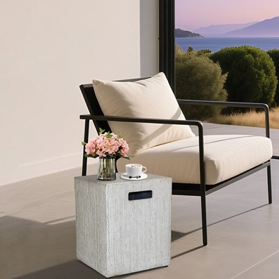 Afterglow Outdoor Square Side Table, Gray
