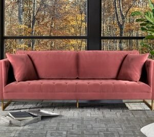 Armen Living Lenox Sofa, Pink