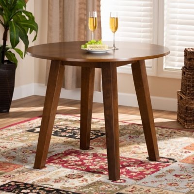 Baxton Studio Ela Dining Table, Walnut, Wood