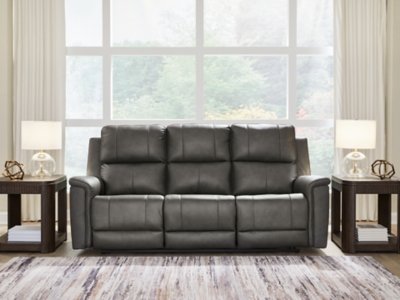 Beryton Dual Power Leather Reclining Sofa Leather, Anchor