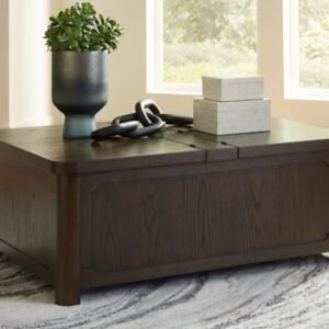 Breckington Coffee Table With Storage, Dark Brown
