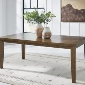 Broxtyn 60″-78″ Extendable Dining Table, Light Brown, Wood