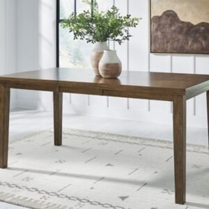 Broxtyn Counter Height 60″-78″ Extendable Dining Table, Light Brown, Wood