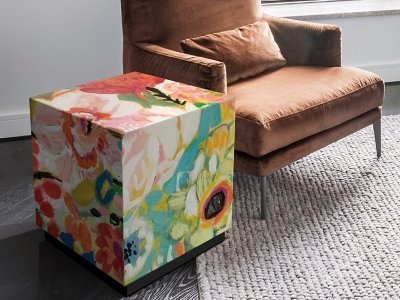 Empire Art Direct Secret Garden End Table, Multi