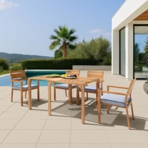 Erika Home Riviera Outdoor Extendable Dining Table, Natural