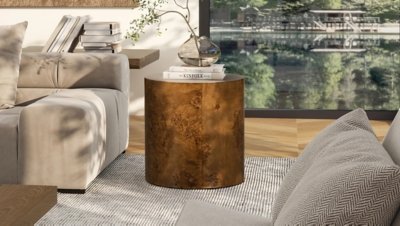 Jennifer Taylor Home Nebula Side Table, Medium Brown Walnut