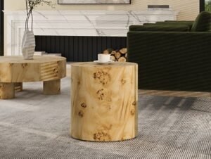 Jennifer Taylor Home Nebula Side Table, Warm Natural Brown