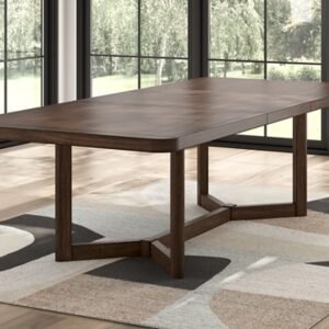 Kendamor 84″-108″ Extendable Dining Table, Dark Brown, Wood