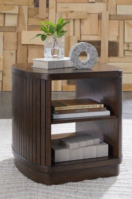 Korestone End Table, Dark Brown
