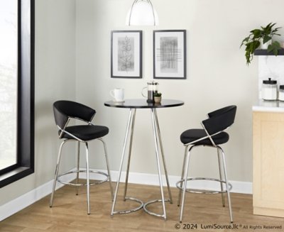 LumiSource Cece Counter Height Dining Table, Black/Chrome