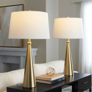 LumiSource Cone Table Lamp (Set of 2), Gold