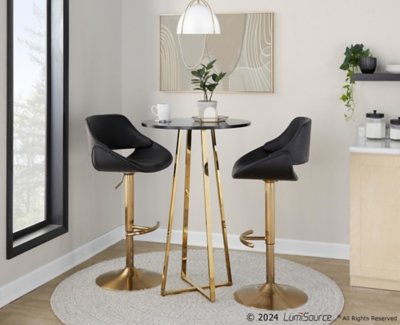 LumiSource Cosmo Counter Height Bar Table, Black/Gold