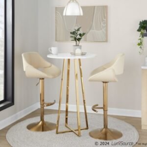 LumiSource Cosmo Counter Height Bar Table, White