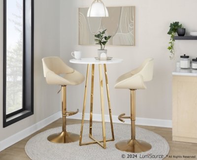 LumiSource Cosmo Counter Height Bar Table, White