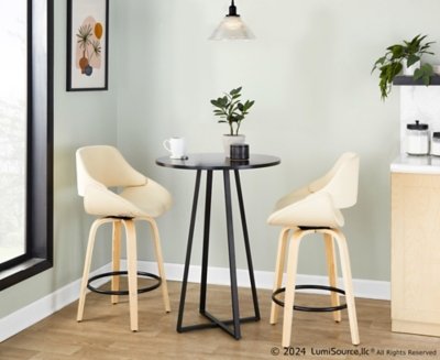 LumiSource Cosmo Counter Height Round Bar Table, Black