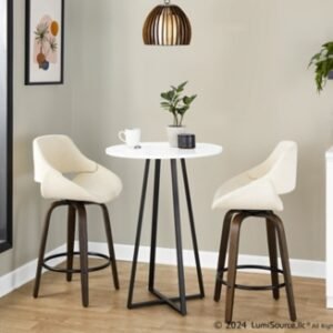 LumiSource Cosmo Counter Height Round Bar Table, White