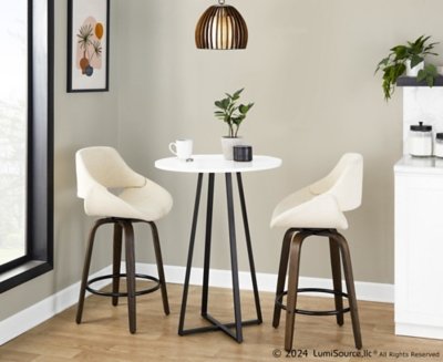 LumiSource Cosmo Counter Height Round Bar Table, White