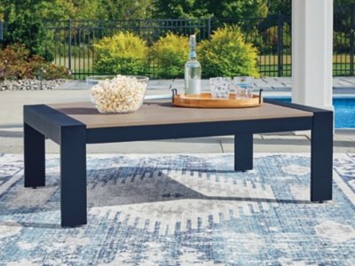 Mabry Shores Outdoor Coffee Table, Navy Blue/Driftwood
