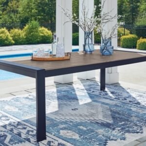 Mabry Shores Outdoor Dining Table, Navy Blue/Driftwood