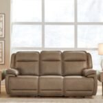 Malcesine Dual Power Leather Reclining Sofa Leather, Sahara