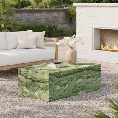 Modway Jordana Outdoor Coffee Table, Green/Marble