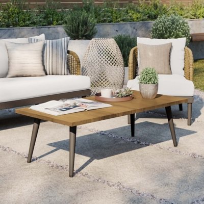 Modway Meadow Outdoor Coffee Table, Natural/Taupe