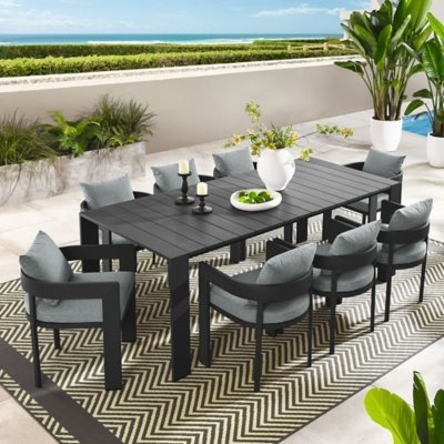 Modway Tahoe Outdoor Dining Table and 8 Chairs, Gray
