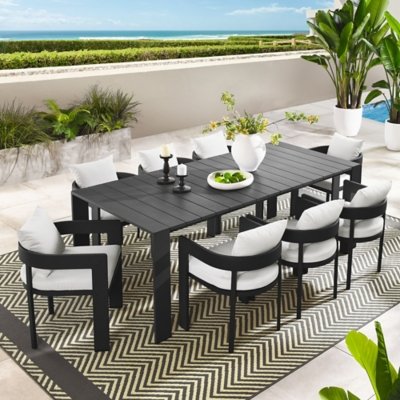 Modway Tahoe Outdoor Dining Table and 8 Chairs, Gray/White